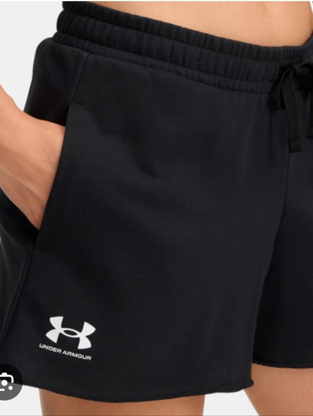NWT Under Armour Women's Rival Terry Shorts Loose Fit– Black, Size Small